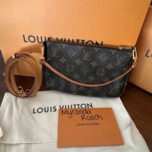 Pochette accessories with crossbody strap